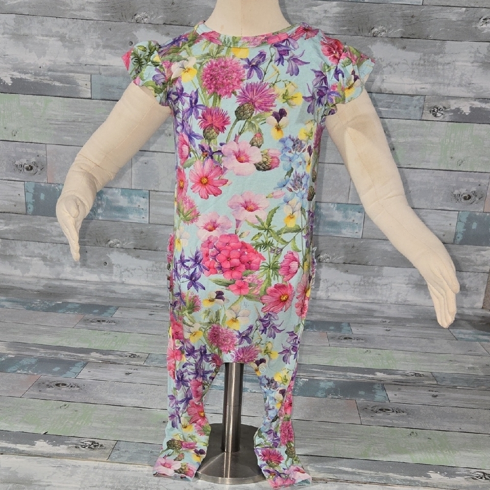 Posh Peanut Floral Spring Pant Romper Sz 12-18 Months